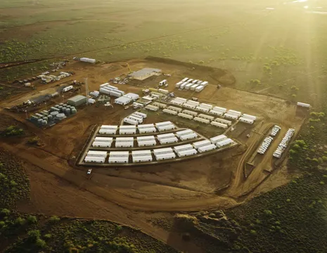 BCI Minerals Mardie Salt Project Aerial View Of Accommodation At Sunset